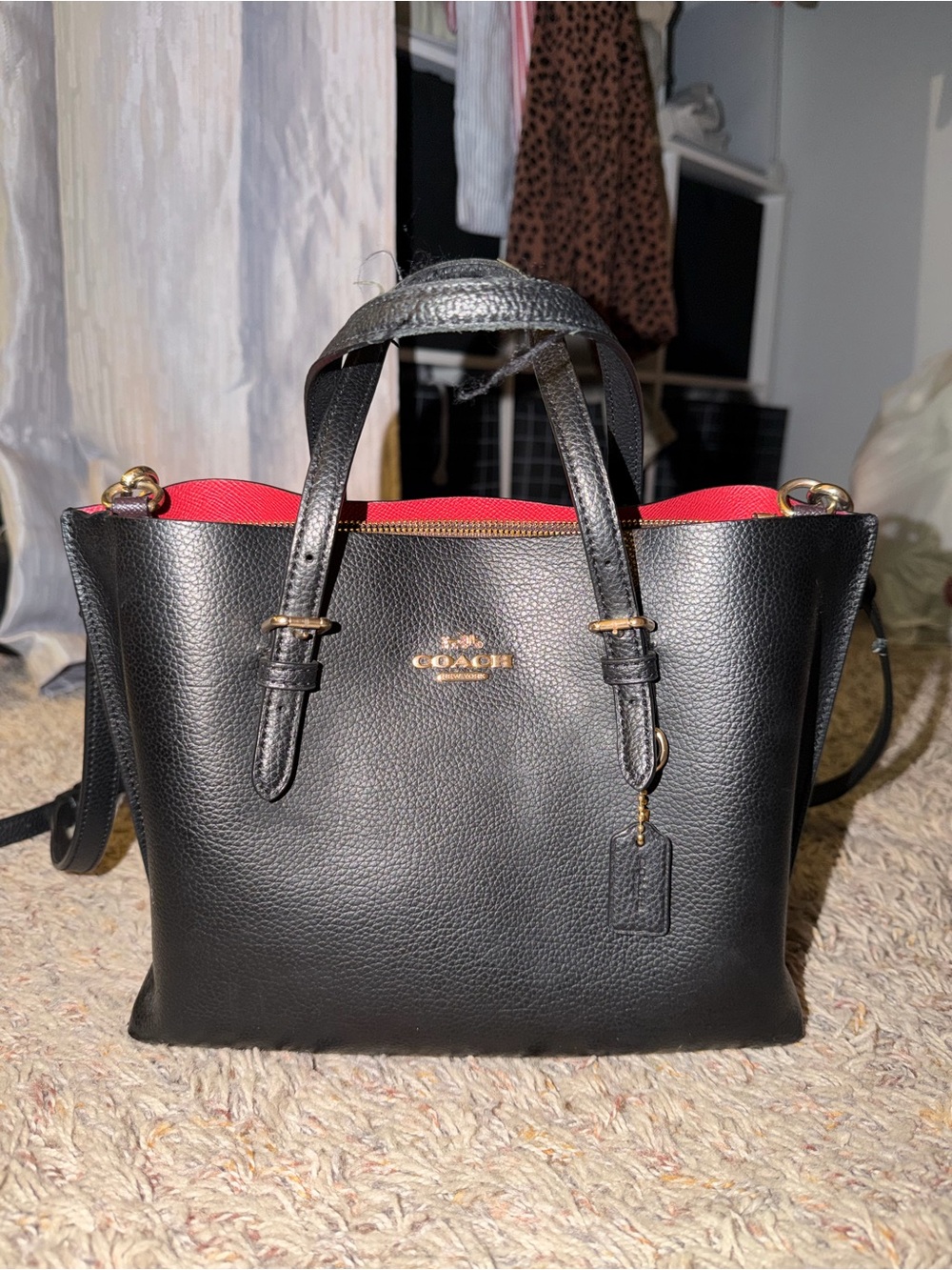 Coach Black mollie tote